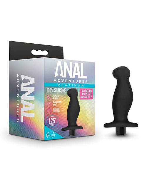 Blush Anal Adventures Platinum Silicone Vibrating Prostate Massager 02&#xa0;-black