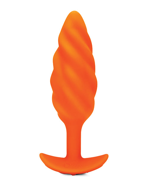 B-vibe Swirl Texture Vibrating Plug X Zoe Ligon - Orange