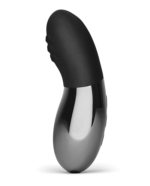 Le Wand Chrome Point Rumbly Motor Contoured Layon Rechargeable Vibrator - Black