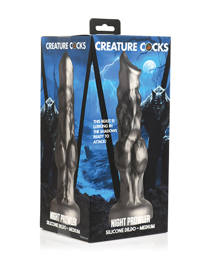 Creature Cocks Night Prowler Silicone Dildo - Black/Silver