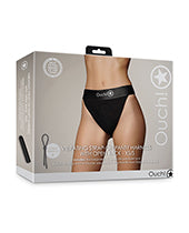 Shots Ouch Vibrating Strap On Panty Harness W/open Back - Black