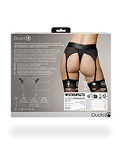 Shots Ouch Vibrating Strap On Thong W/adjustable Garters - Black