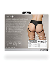 Shots Ouch Vibrating Strap On Thong W/removable Rear Straps - Black