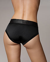 Shots Ouch Vibrating Strap On High-cut Brief - Black