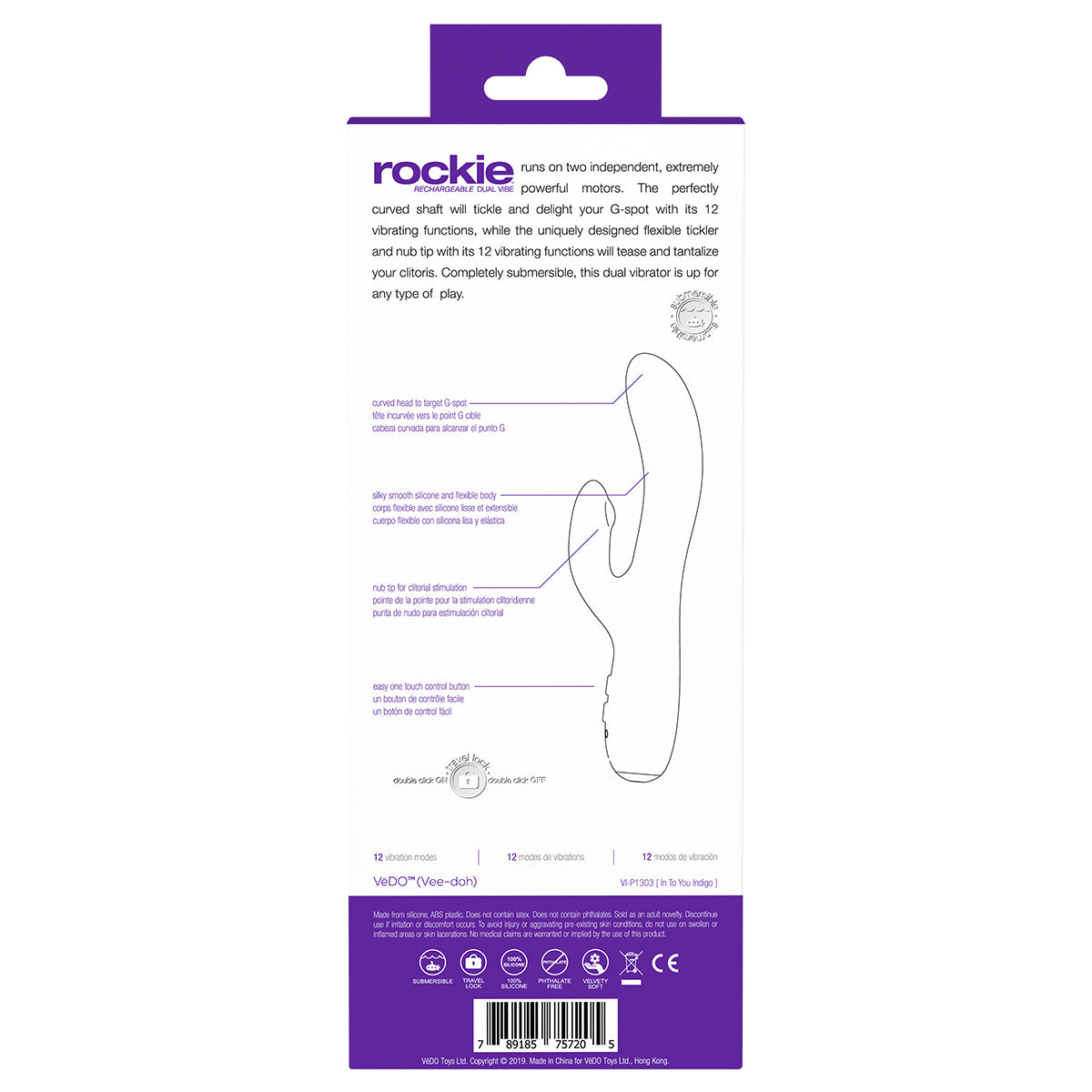 VeDO Rockie Dual Vibrator - Indigo