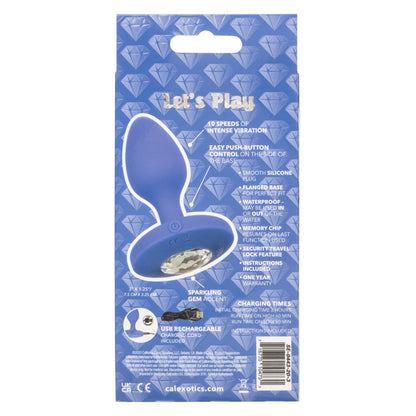 Cheeky Gems - Medium Rechargeable Vibrating Probe  - Blue