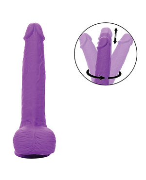 Silicone Studs Rechargeable Gyrating & Thrusting Vibrator - Purple