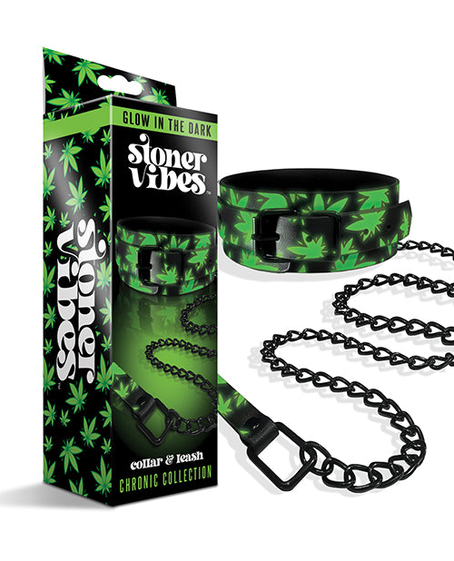 Stoner Vibes Glow in the Dark Collar & Leash