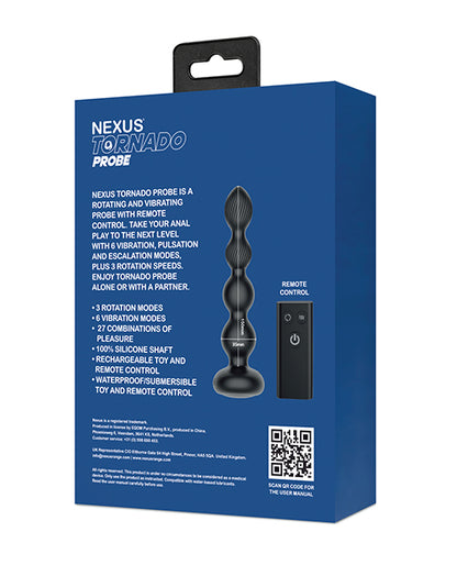 Nexus Torpedo Probe Rotating & Vibrating Butt Plug - Black