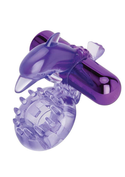 Bodywand Rechargeable Dolphin Ring With Ticklers - Purple