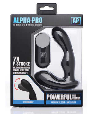 Alpha Pro 7x P-stroke Prostate Stimulator W/stroking Shaft - Black