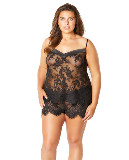 Full Eyelash Lace Camisole & Short W/stretch Satin Edge