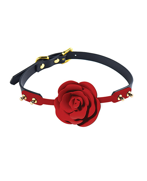 Zalo Rose Ball Gag - Red/black