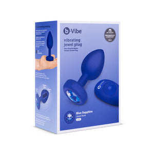 B-Vibe Vibrating Jewel Butt Plug L/XL - Blue Sapphire