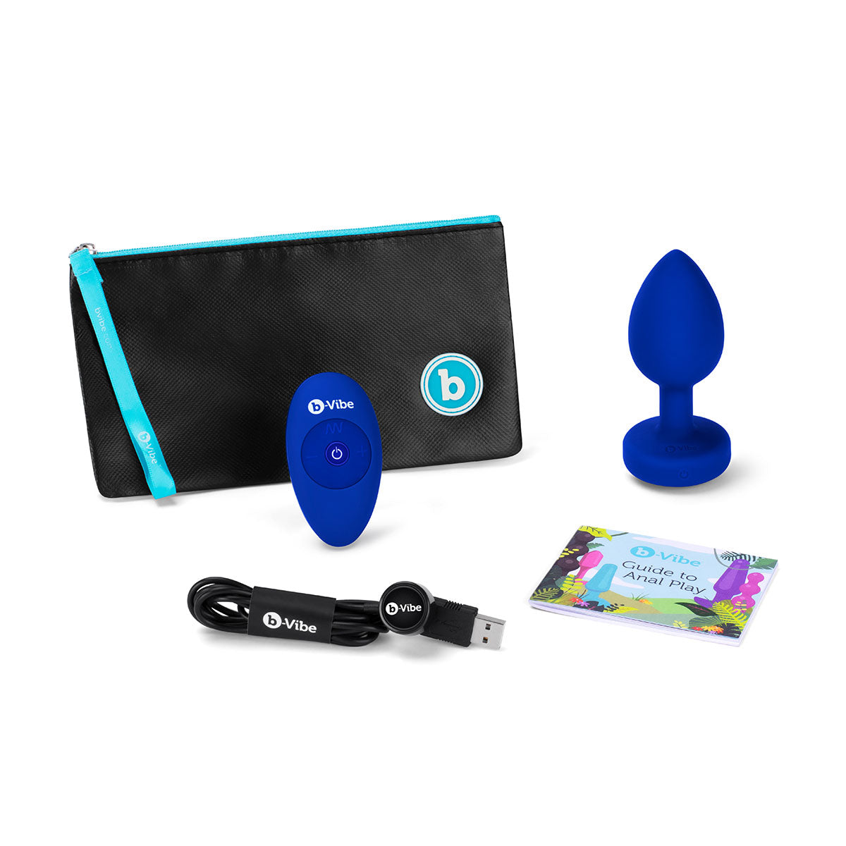 B-Vibe Vibrating Jewel Butt Plug L/XL - Blue Sapphire