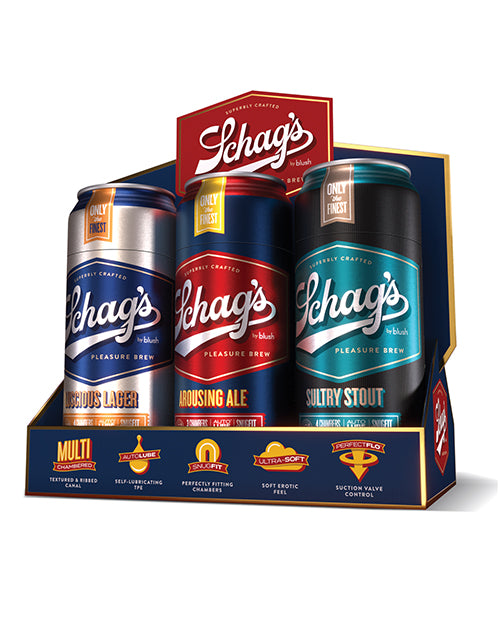 Blush Schag's Beer Can Stroker 6 Pack Merchandising Kit