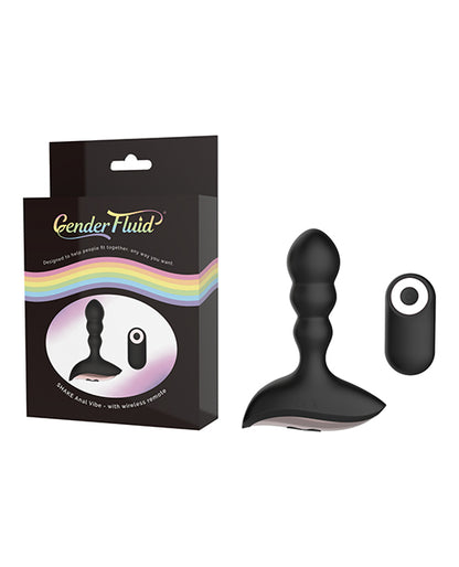 Gender Fluid Shake Anal Vibe W/remote - Black