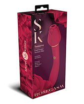 Secret Kisses Twosome Dual Ended Rose Bud W/clitoral Suction & G-spot Vibe - Red