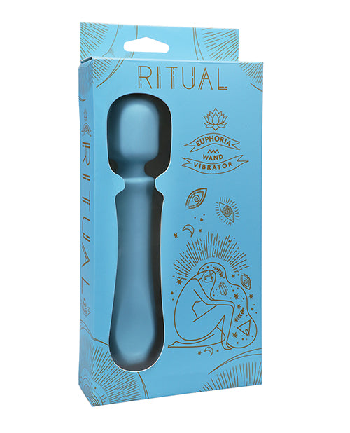 Ritual Euphoria Rechargeable Silicone Wand Vibe - Blue