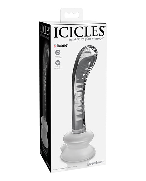 Icicles No. 88 Hand Blown Glass G-spot Massager W/suction Cup -  Clear