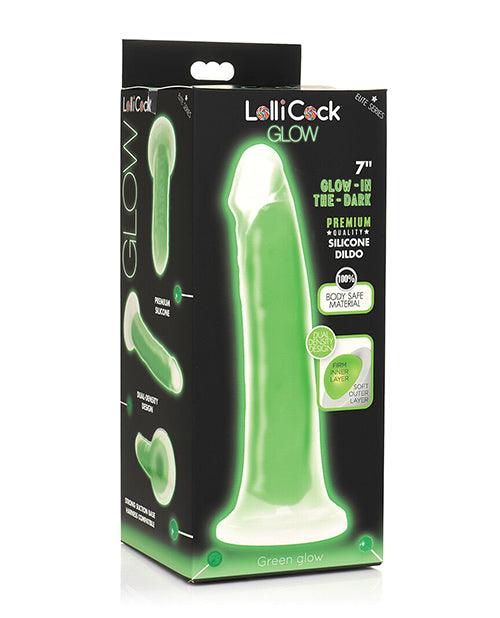 Curve Toys Lollicock 7 Inch Glow In The Dark Silicone Dildo