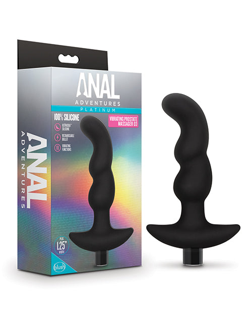 Blush Anal Adventures Platinum Silicone Vibrating Prostate Massager 03&#xa0;- Black