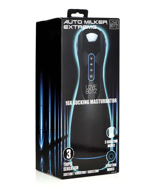 Lovebotz Auto Milker Extreme 16x Sucking Masturbator - Black