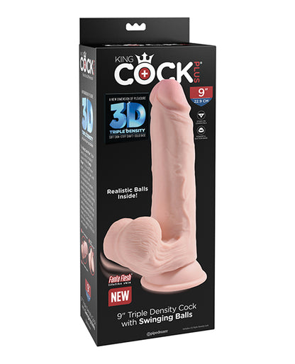 King Cock Plus Triple Density Cock W/swinging Balls - Ivory