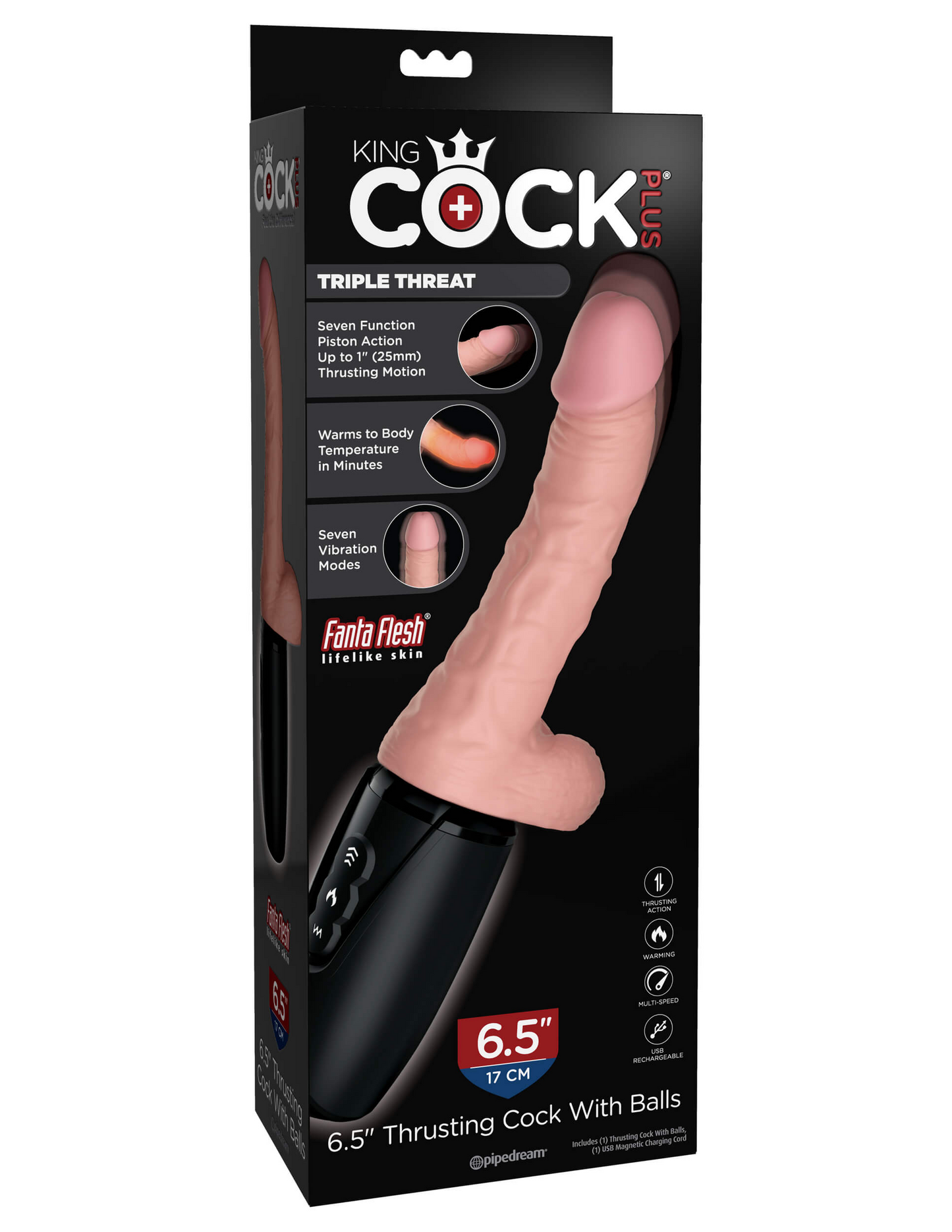 King Cock Thrusting Cock  6.5 Inch With Balls