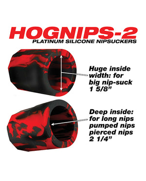 Oxballs Hognips 2 Nipple Suckers - Red/black
