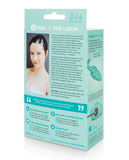 B-vibe Bump Texture Vibrating Plug X Zoe Ligon