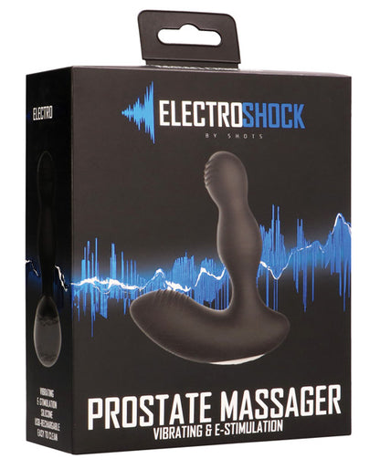 Shots Electroshock E-stimulation Vibrating Prostate Massager - Black