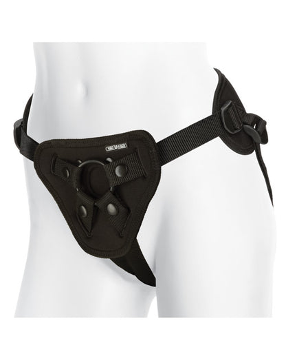 Vac-u-lock Supreme Harness W/vibrating Plug - Black