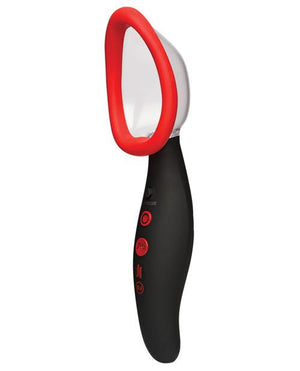 Kink Pumped Rechargeable Automatic Vibrating Pussy Pump - Black/red