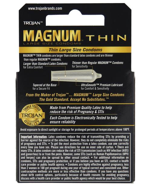 Trojan Magnum Thin Condoms - Med - 3 & 12 Packs