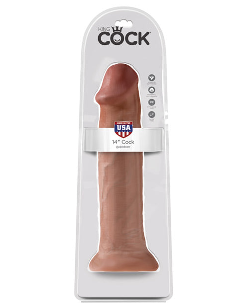 Premium King Cock 14" Cock - Brown