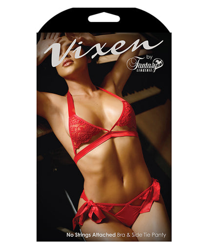 Vixen Cutout Lace Bra & Side Tie Panty