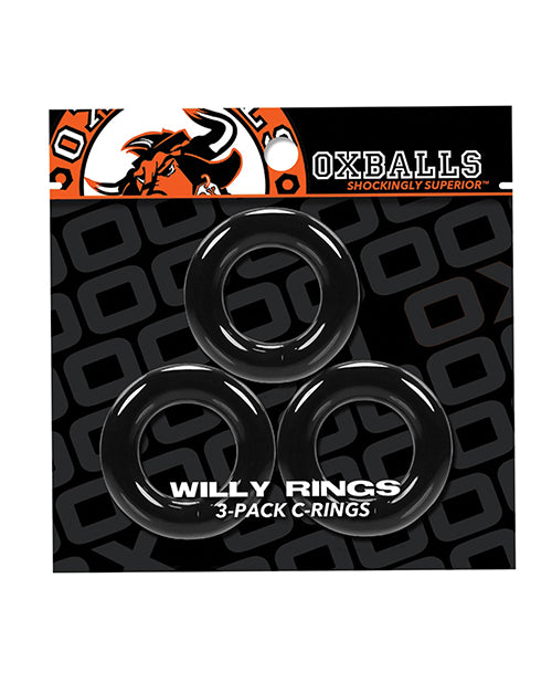 Oxballs Willy Rings - Black Pack Of 3