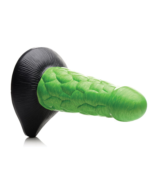 Creature Cocks Radioactive Reptile Thick Scaly Silicone Dildo - Green/black