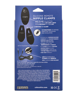 Silicone Vibrating Nipple & Clit Clamps W/remote