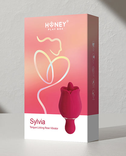 Sylvia Tongue Licking Rose Vibrator - Red