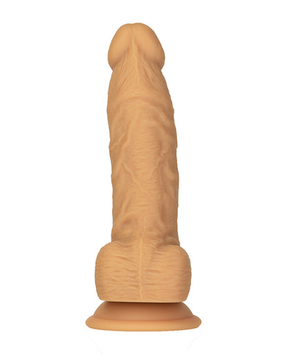 Naked Addiction 8" Rotating & Vibrating Dong W/remote - Caramel