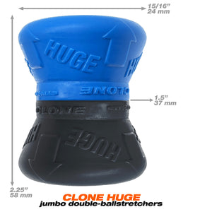 Clone Duo Huge - 2-Pack Ballstretcher -  Pool  Blue / Black