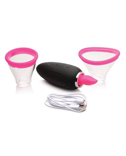 Inmi Shegasm Lickgasm Mini 10x Licking & Sucking Stimulator - Black/pink