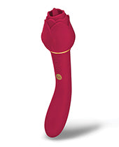 Secret Kisses Lingo Dual Ended Rose Bud W/clitoral Flickering & Internal Massage - Red