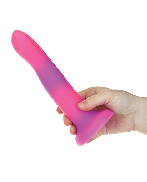 Addiction 8 Inch Rave Glow In The Dark Dong - Pink/purple