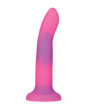 Addiction 8 Inch Rave Glow In The Dark Dong - Pink/purple