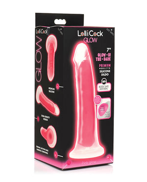Curve Toys Lollicock 7 Inch Glow In The Dark Silicone Dildo