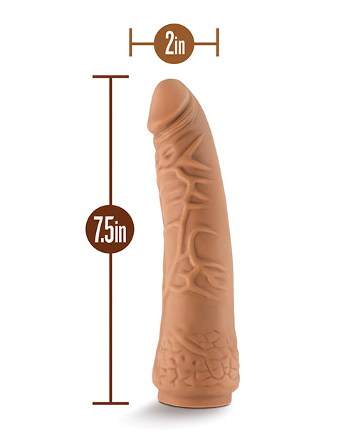 Blush Lock On 7.5 Inch Hexanite Dildo W/suction Cup Adapter - Mocha