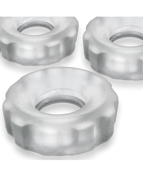 Hunky Junk Super Huj 3 Pack Cockrings - Ice